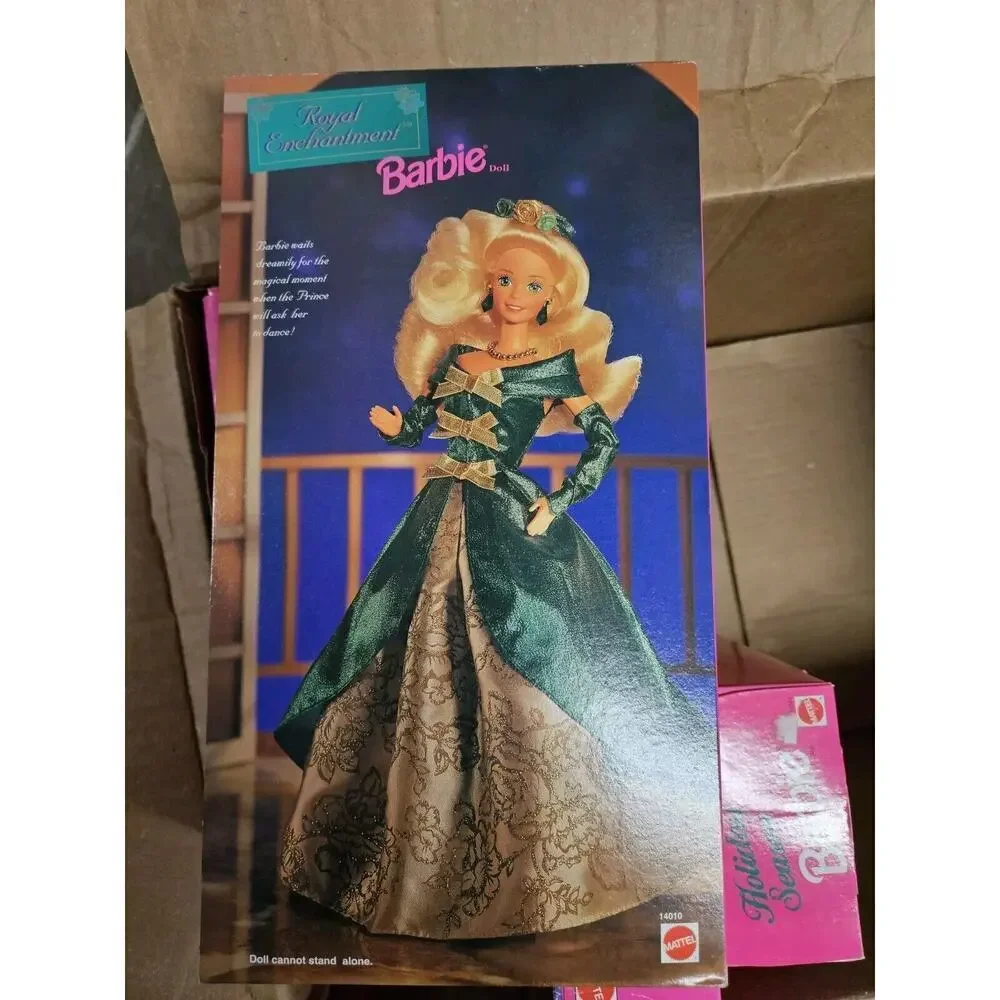 Vtg 1995 Royal Enchantment Barbie Doll Limited Edition - Green And Gold Gown